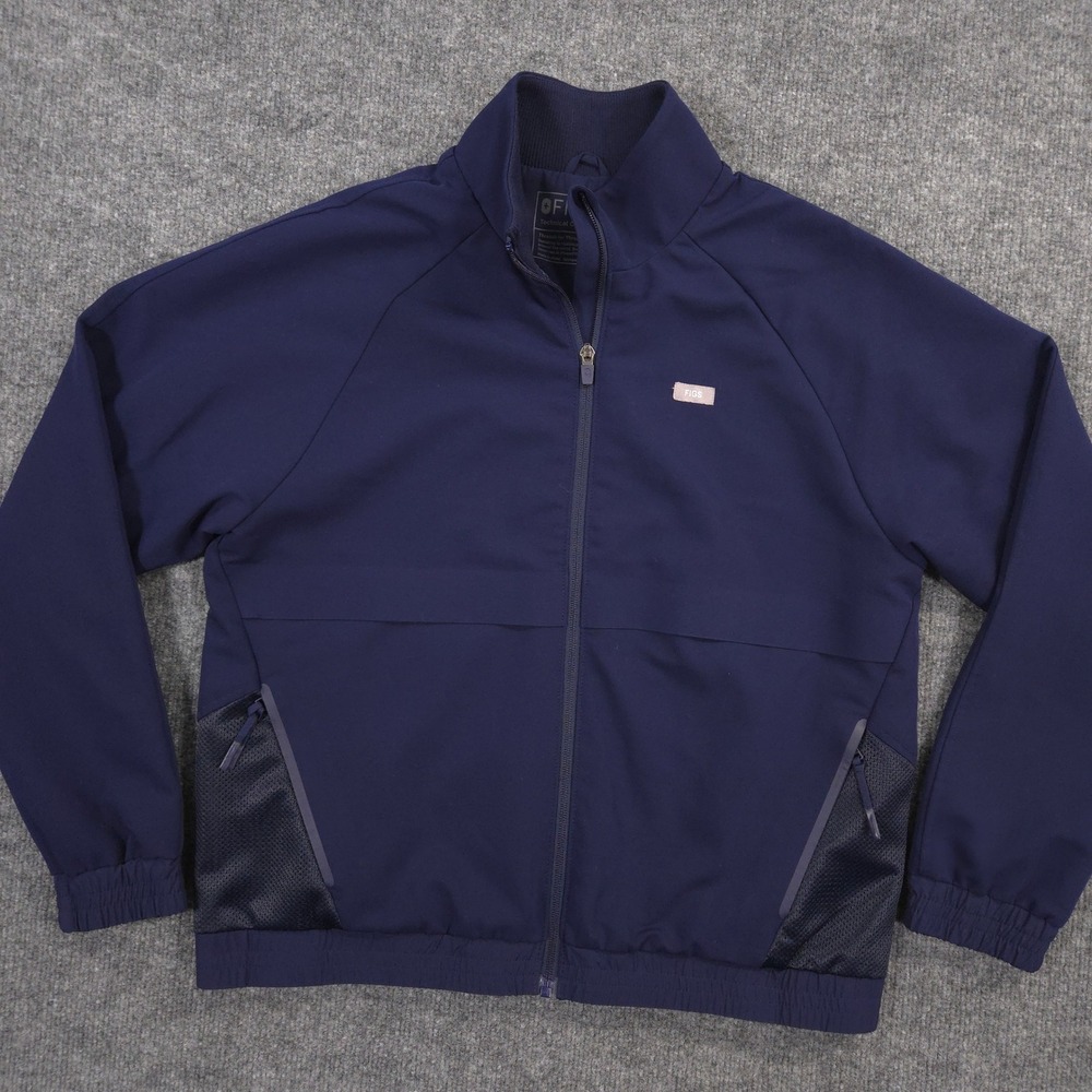 Figs Sydney Scrub Jacket Womens S Navy Blue Performance Lightweight Classic Fit